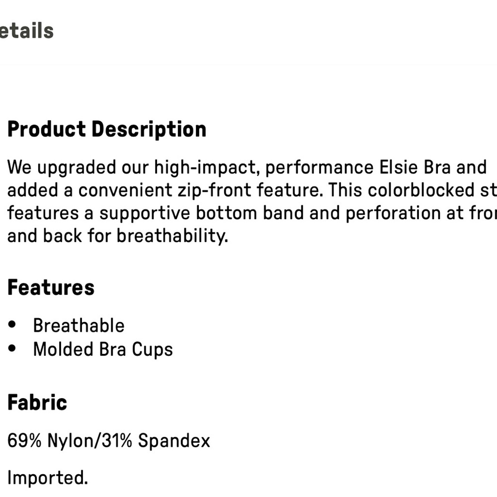 Fabletics Midnight Front Zip High Impact Sports B… - image 4